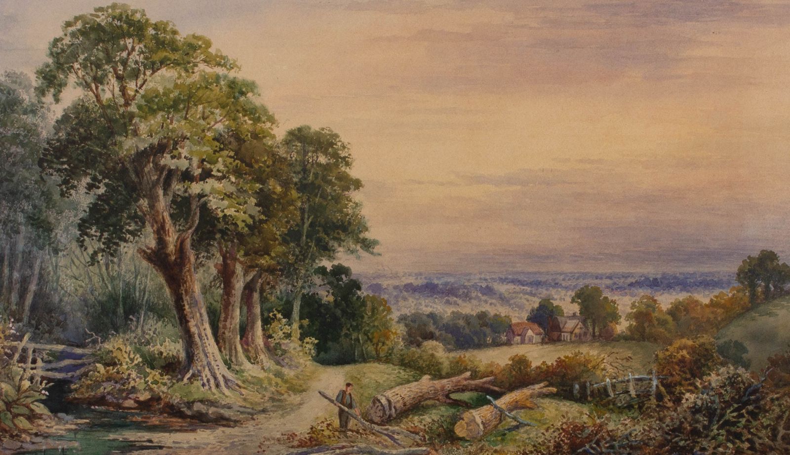 C.J. Keats   Early 20th Century Watercolour, Forester photo furniture