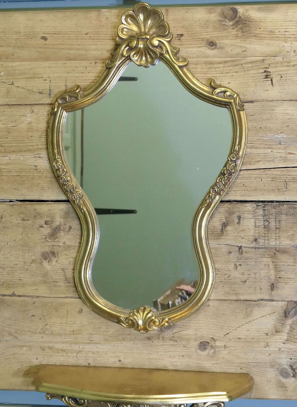 Gilt Console Mirror With Shelf photo 600.0