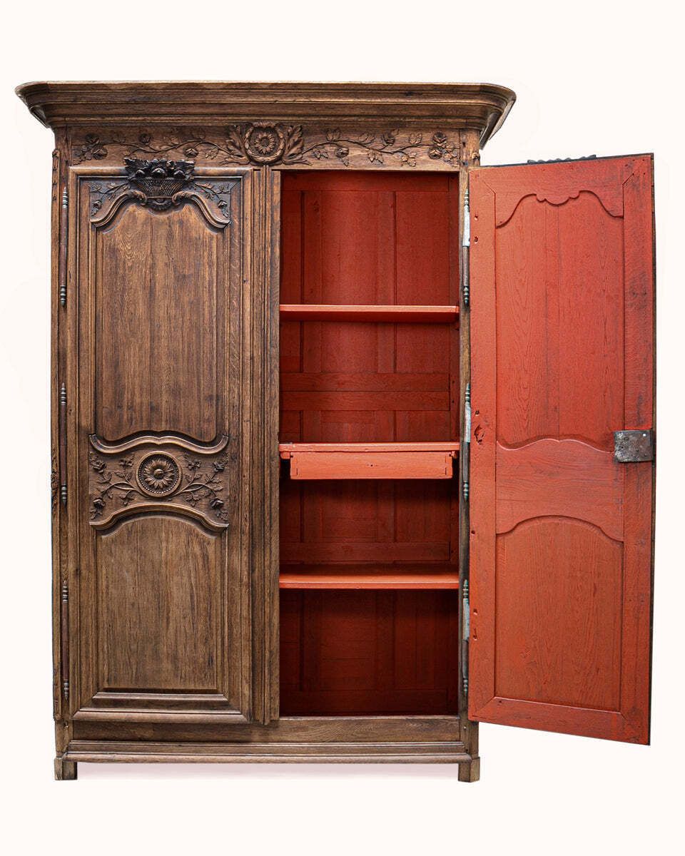 photo for sale Rustic Antique French Marriage Armoire