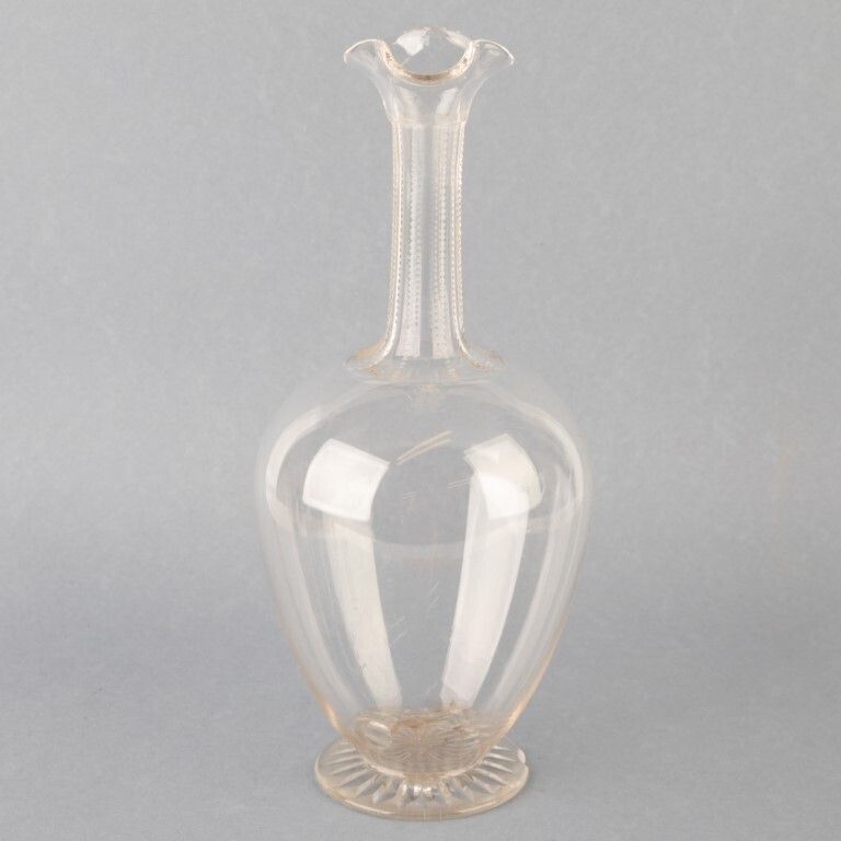 Antique Victorian Crystal Glass Wine Decanter 19th Century