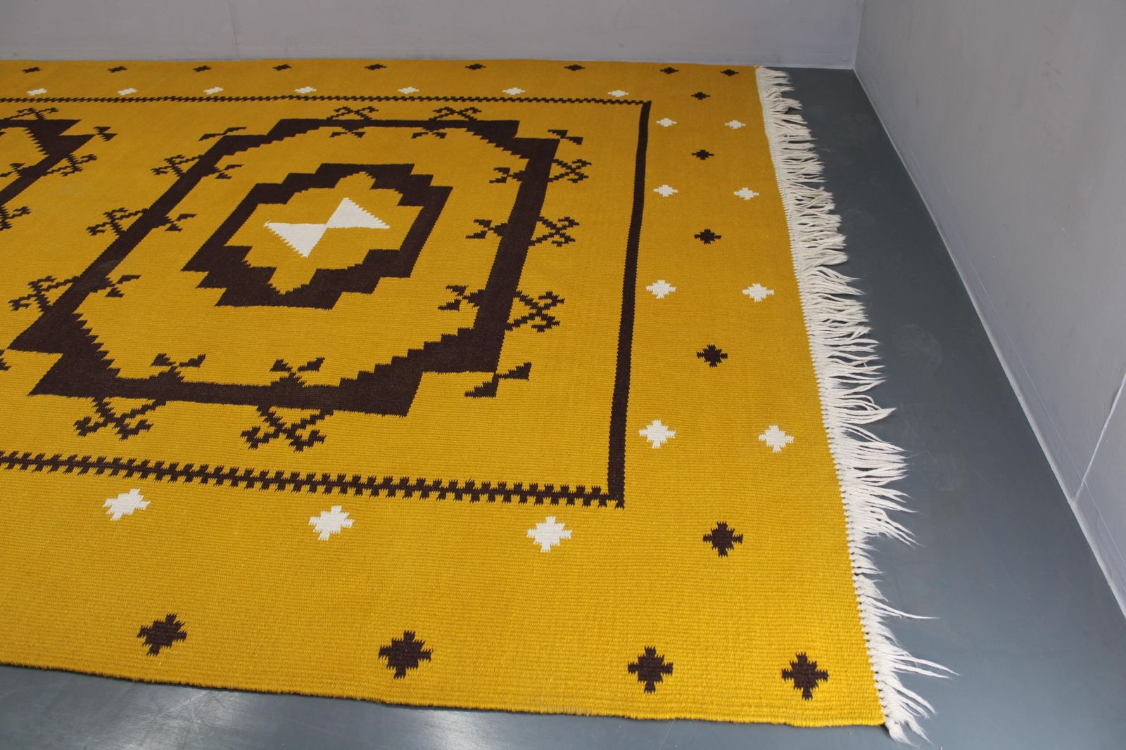 1950s Large Kilim Wool Rug, Czechoslovakia photo 1412.0
