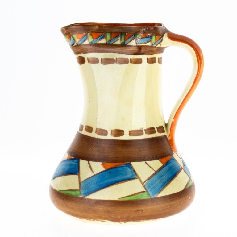 Antique 1930’s Art Deco Myott & Son Hand Painted Ceramic Pottery Jug