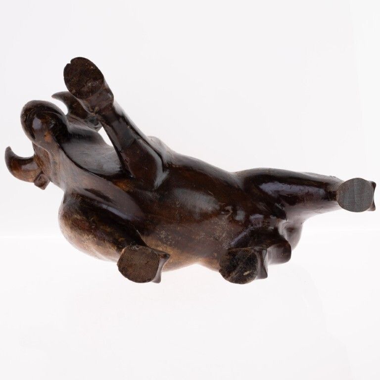 Wooden Sculpture Of A Bull photo for sale