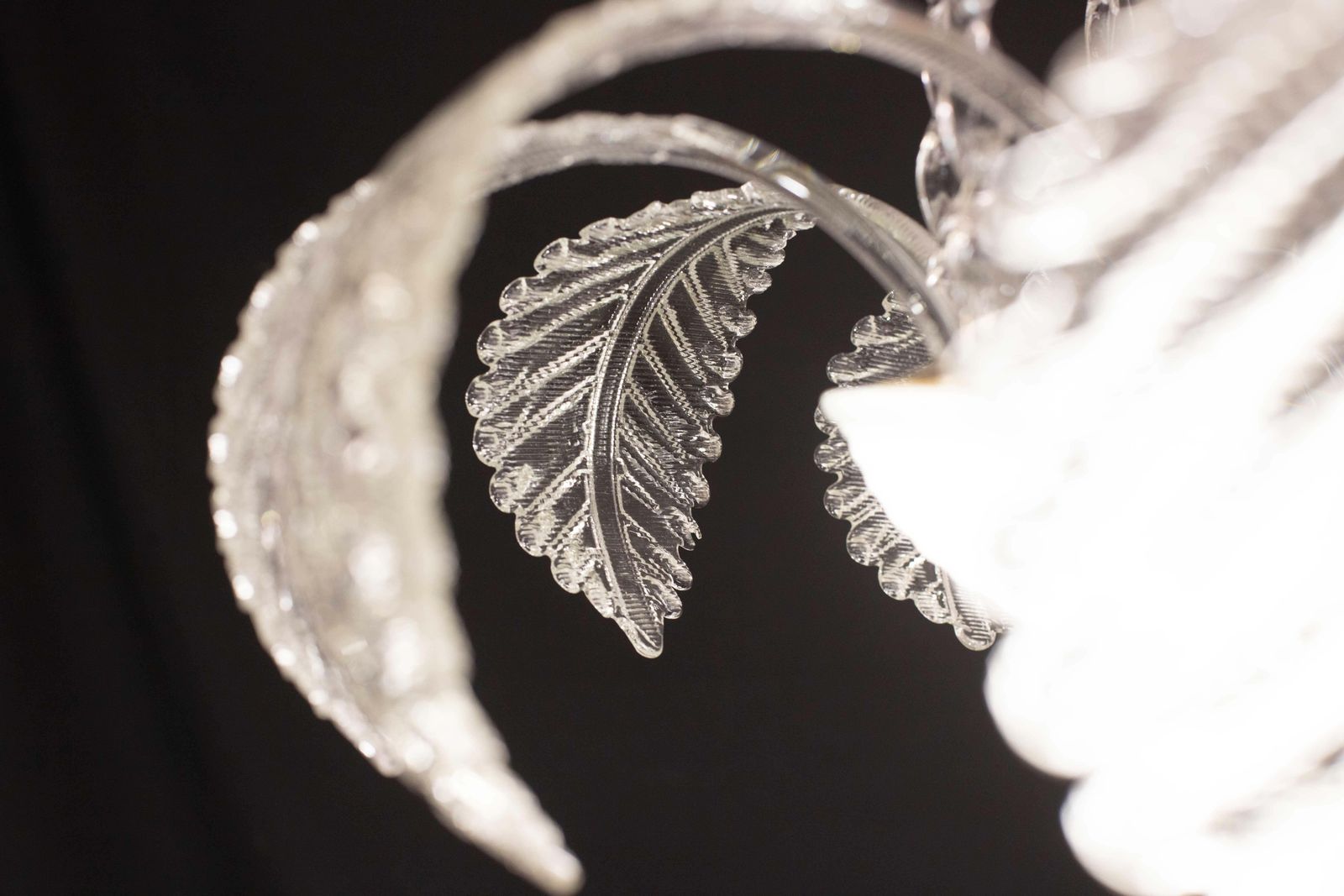 Lighting Elegant Art Decò, Barovier & Toso Chandelier, Murano Glass, 1950s photo