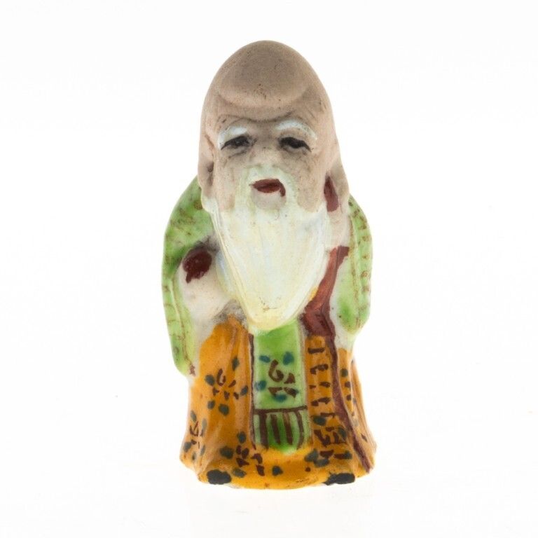 Antique Chinese Famille Rose Hand Painted Immortal Figure