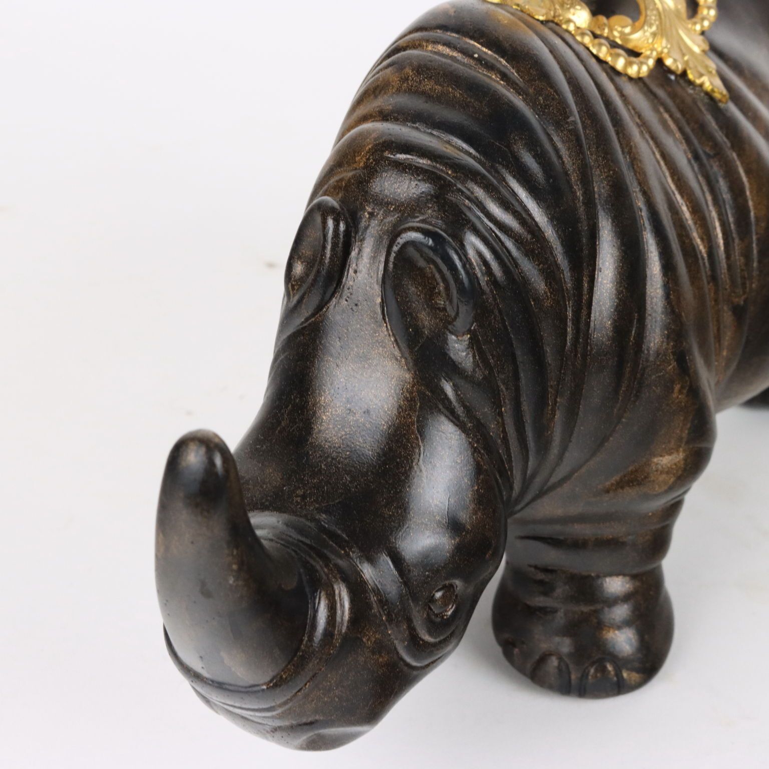 Pair Of Rhinoceroses Candle Holder J. Luc Maisiere '900 Plaster photo buy