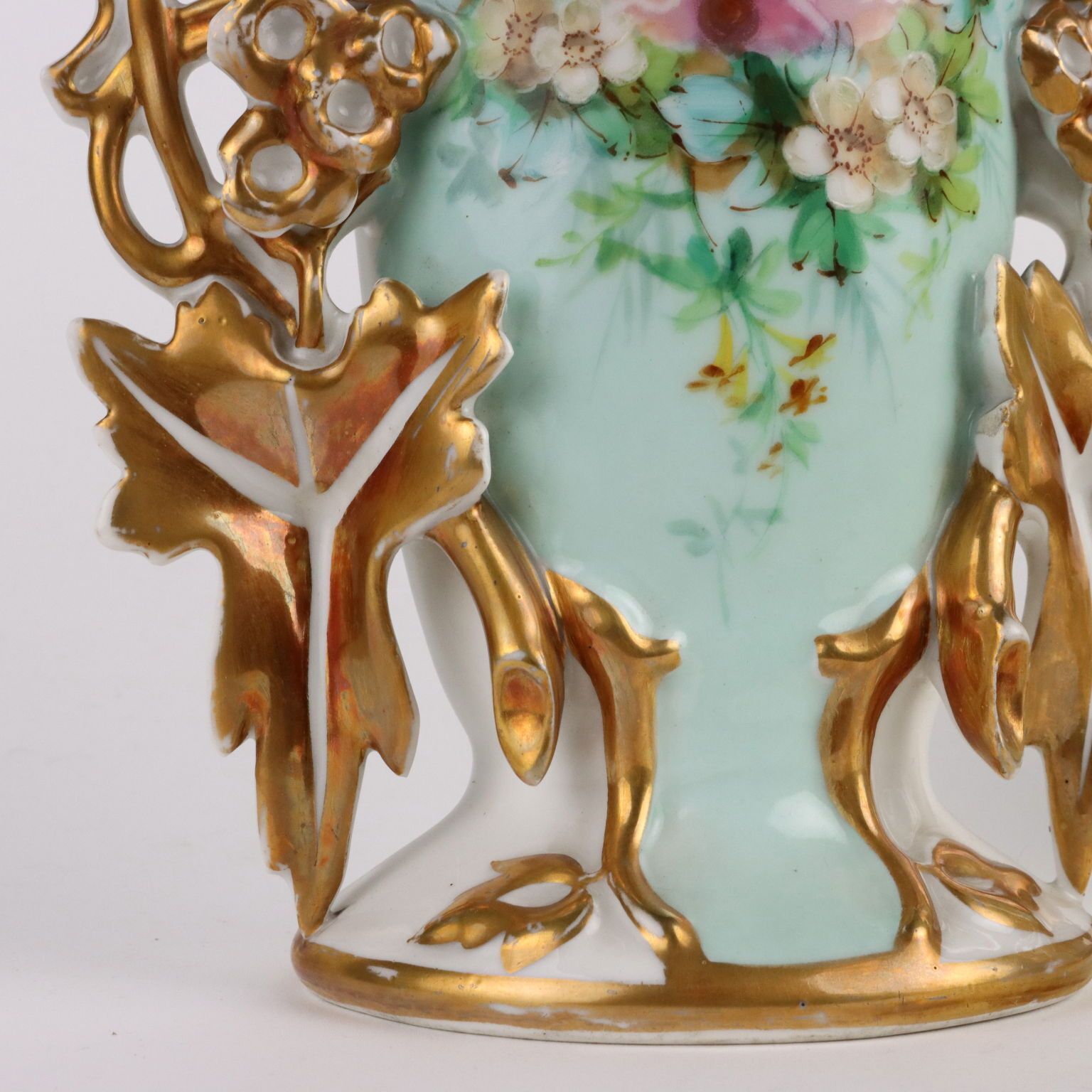 Pair Of Antique Vases For Bouquet Porcelain Europe XIX XX Century photo vintage