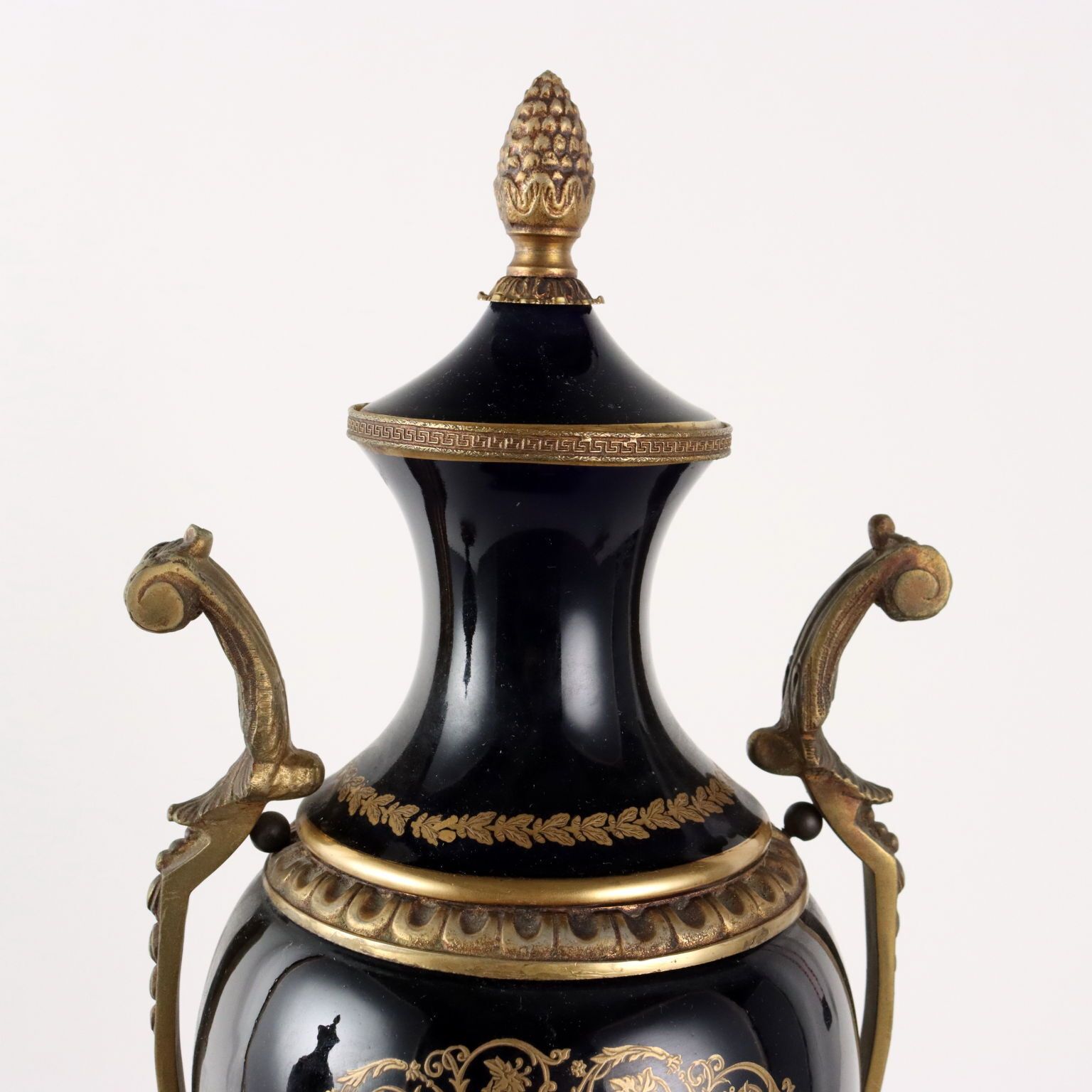 Antique Vases Bronze Porcelain Handmade France XX Century photo Home Decor