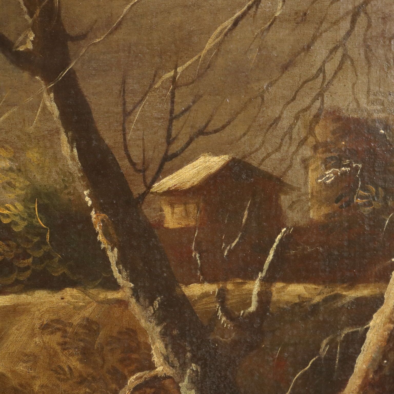 Antique Painting Influence Of Marco Ricci Winter Landscape '700 photo vinterior