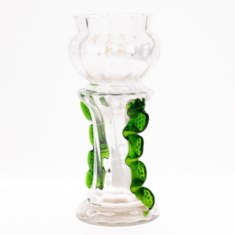 Antique Hand Blown Bohemian Glass Vase 19th Century photo furniture