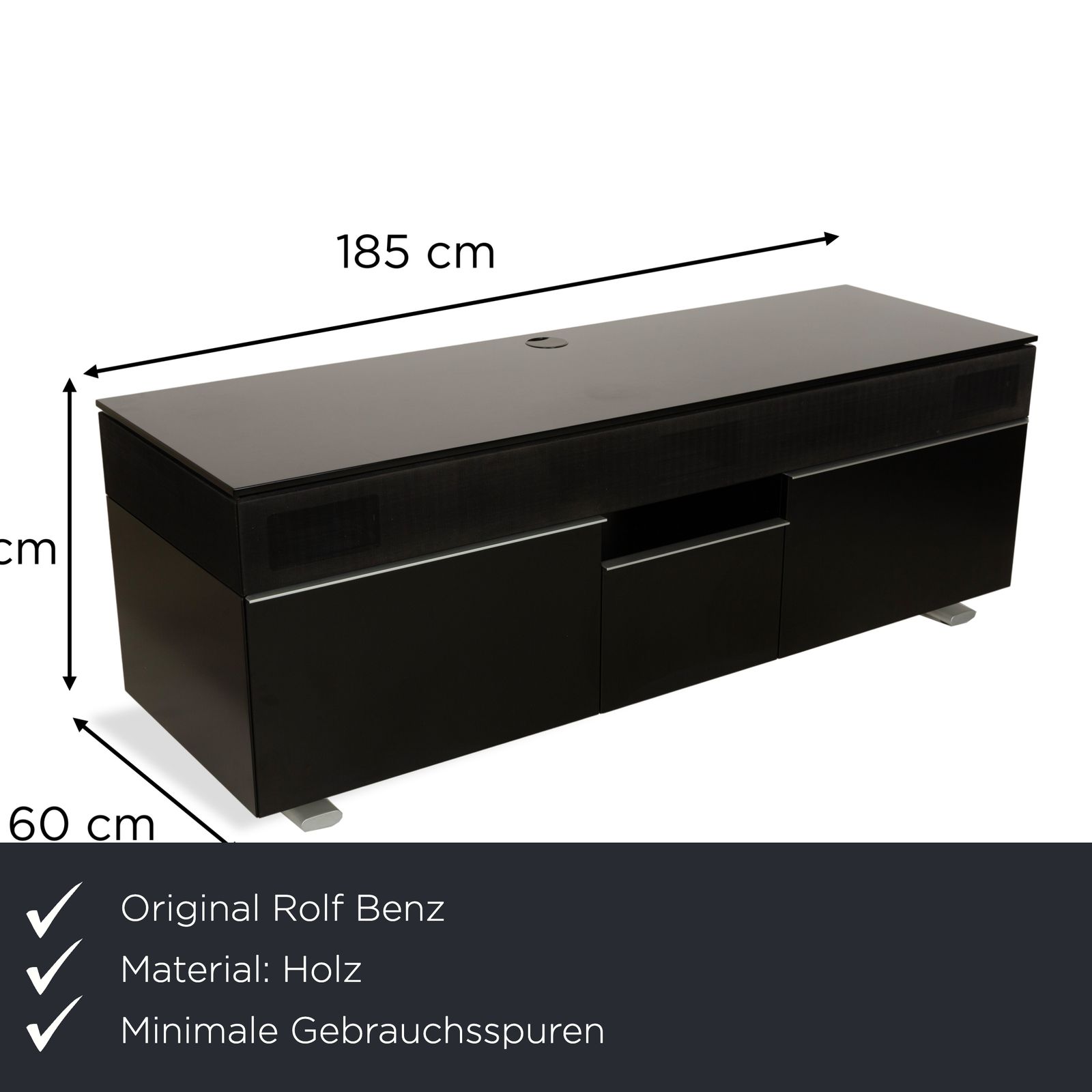 Buffet bas Rolf Benz en bois, noir photo furniture