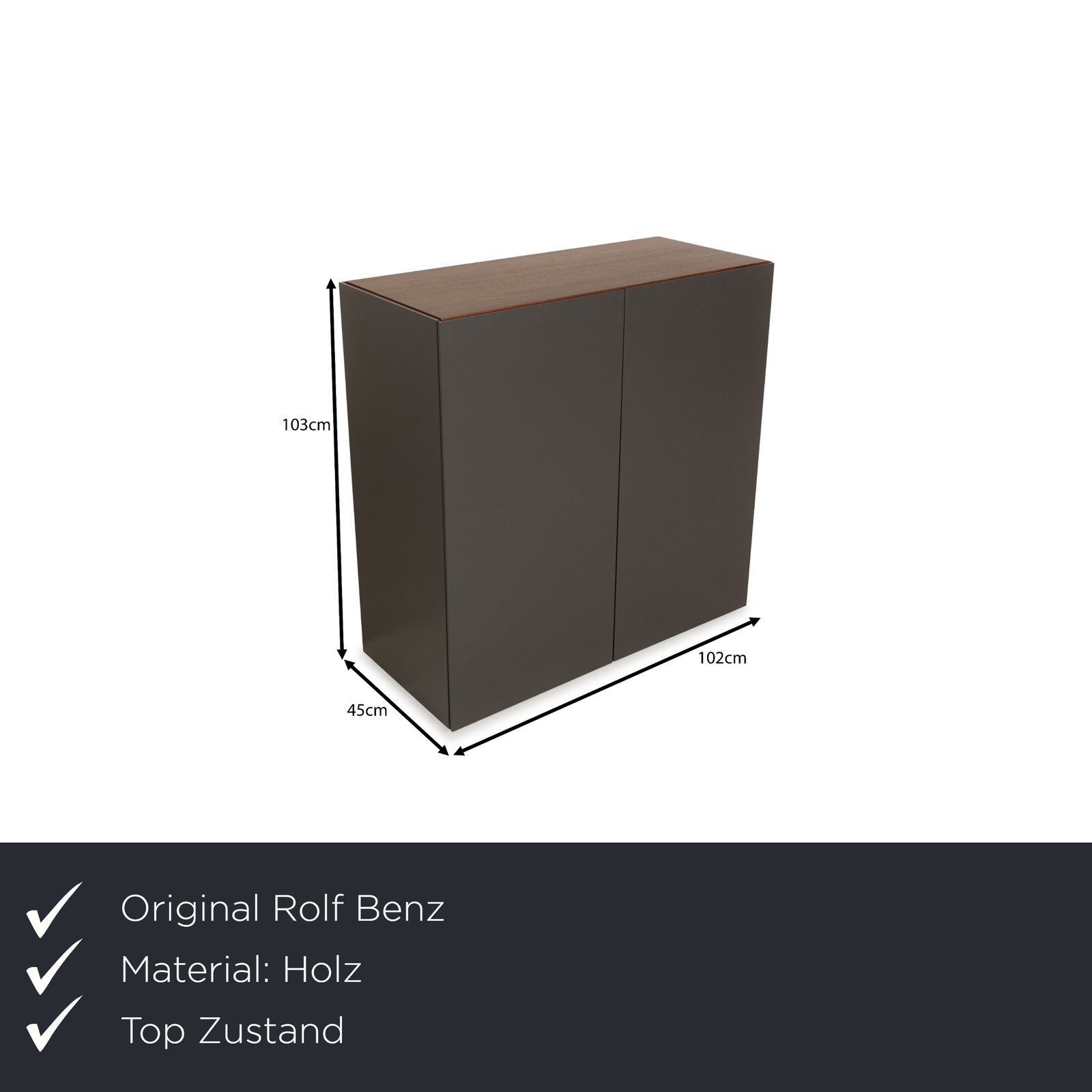 Buffet Rolf Benz Stretto en bois gris photo furniture