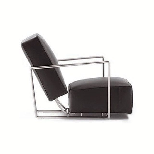 Flexform   Antonio Citterio   Armchair   A.B.C.   Black Leather / Satin Steel