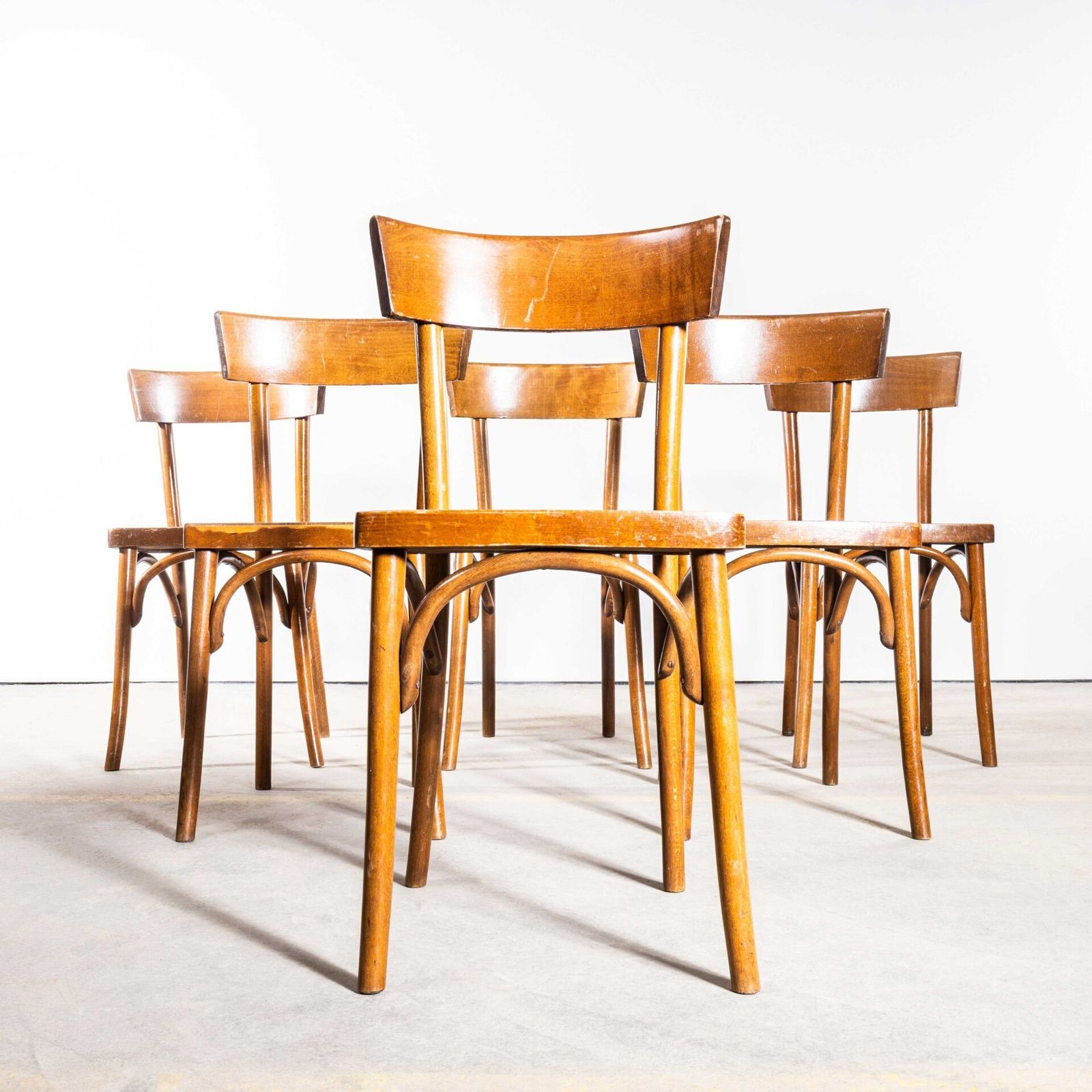 1950’s Honey Colour Baumann Single Bar Bentwood Dining Chairs photo for sale
