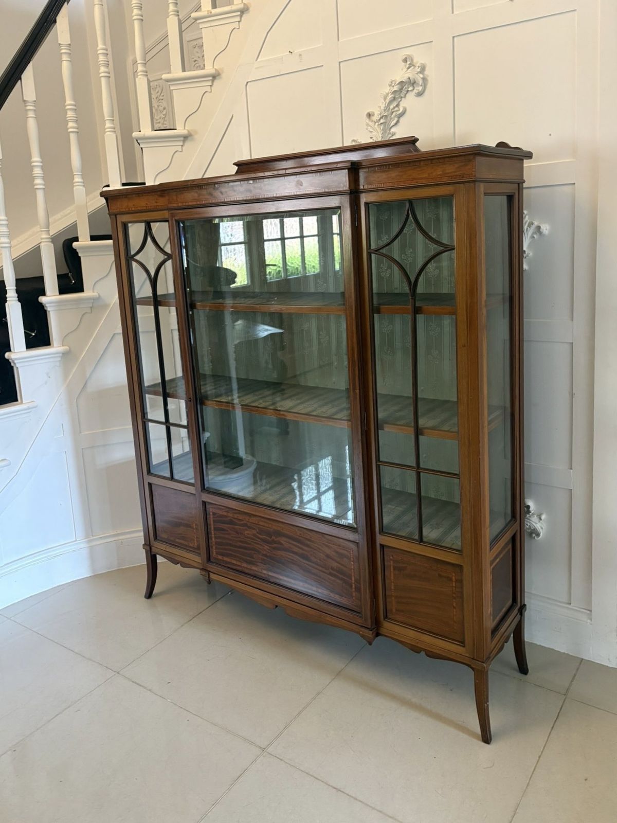 Superb Quality Antique 20th Century Inlaid Mahogany Display Cabinet photo Furniture