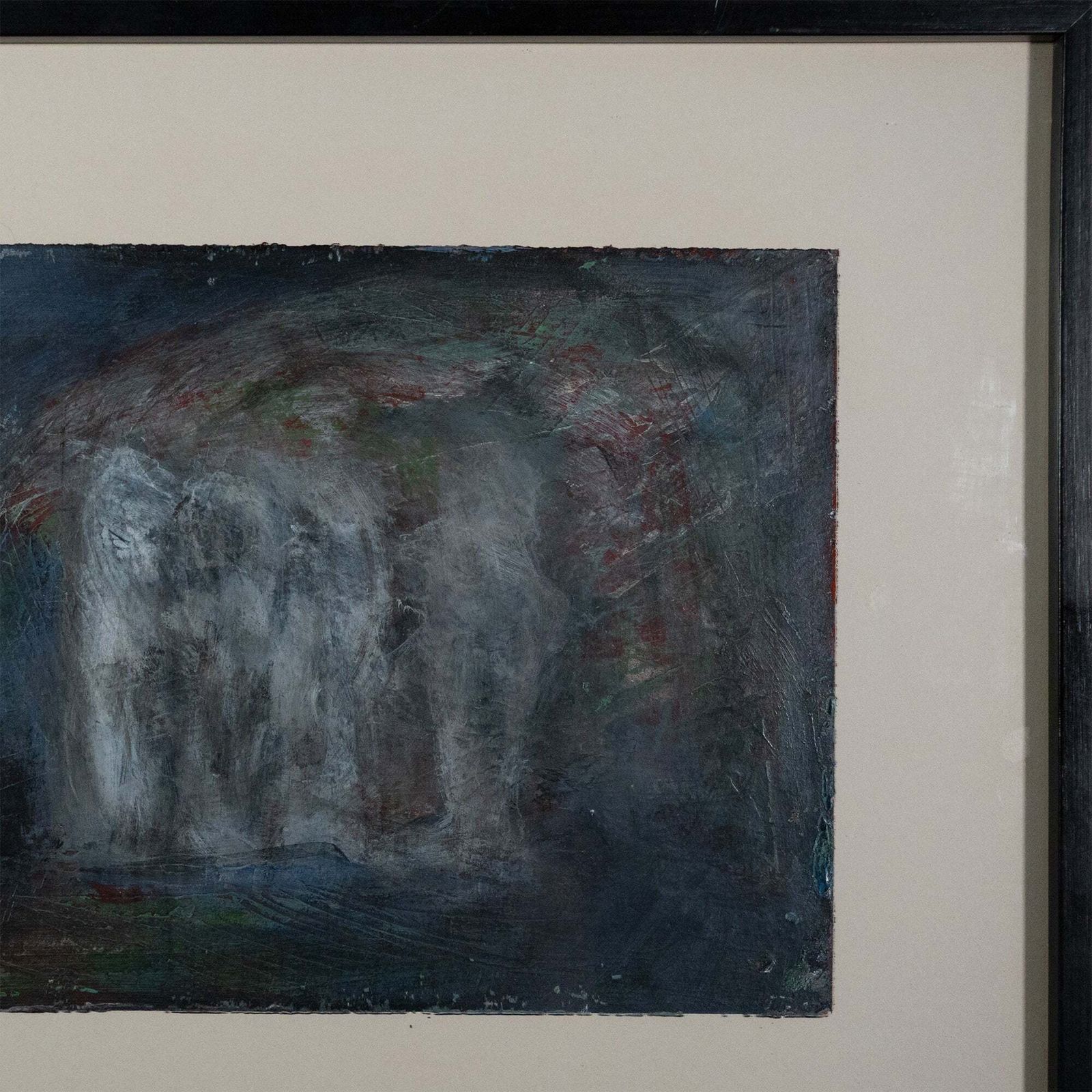 Abstracte Compositie In Blauw En Grijs – Manuel Rufi Gibert photo for sale