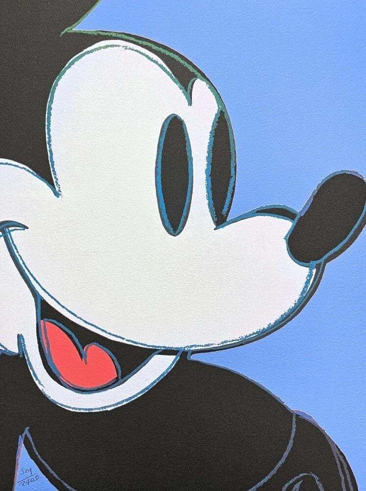 1986 Carnegie Museum Of Art Andy Warhol "Mickey Mouse Light Blue " Lithograph photo Art