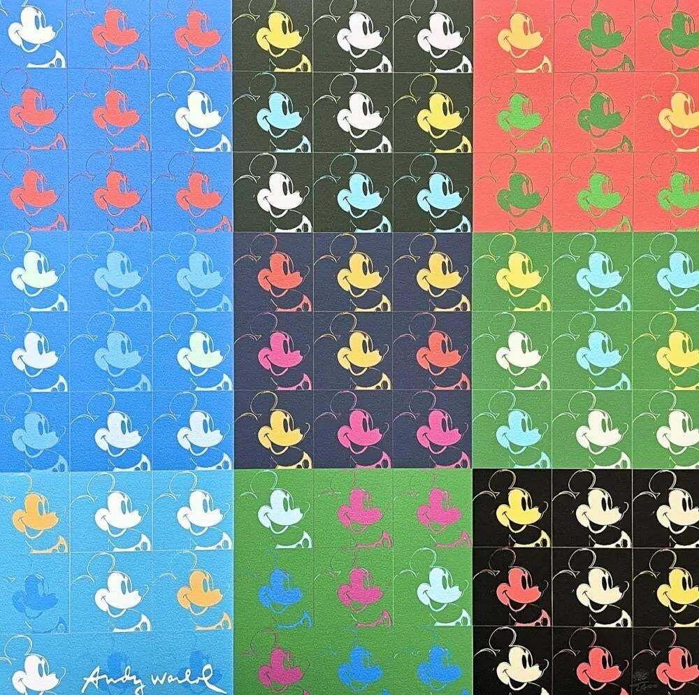 1986 Carnegie Museum Of Art Andy Warhol "Mickey Mouse Collage" Lithograph