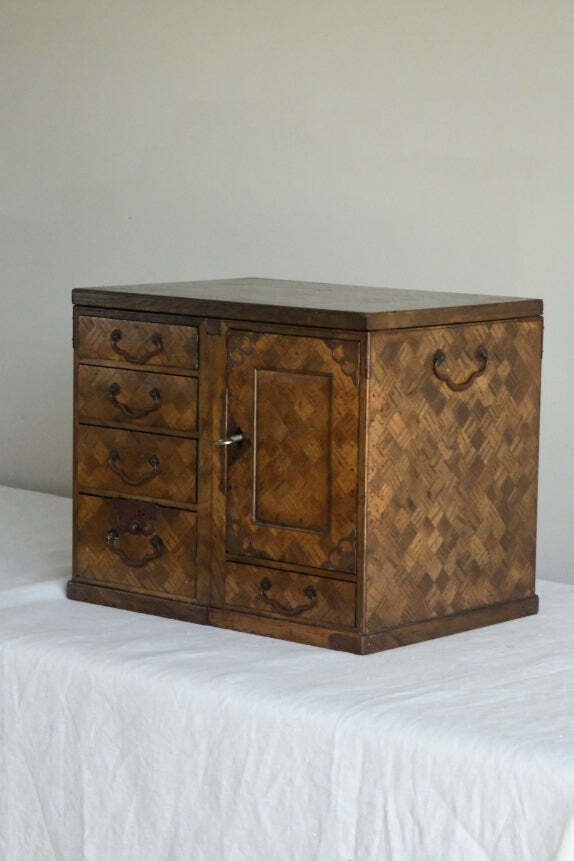 Antique Japanese Meiji Parquetry Scholars Box photo for sale