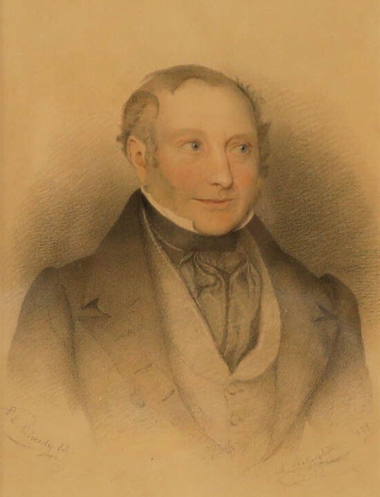 Paul Augustus Mulready (1804 1864)   1839 Watercolour, Portrait Of Grundy Walker photo furniture