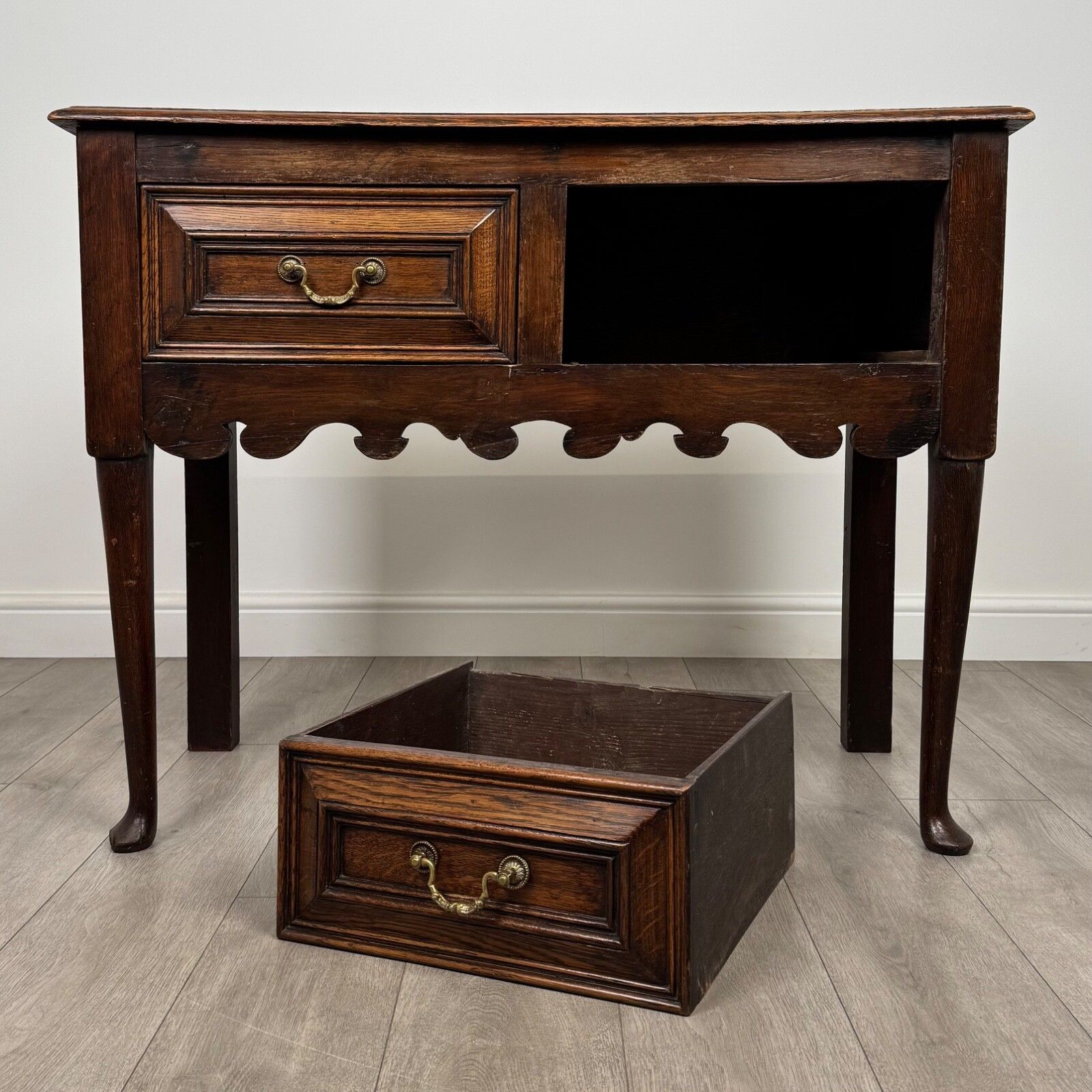 Furniture Antique 19th Century Jacobean Style Dresser Base In Oak photo