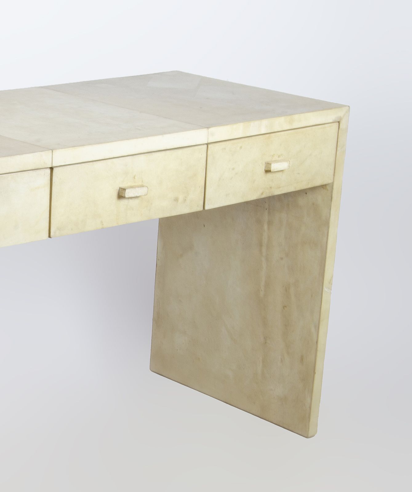 Early 20th Century Art Déco Wooden Desk With Parchment Paper Cover Designed By Jean Michel Frank For Comte S.A., Argentina photo furniture