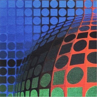 Victor Vasarely, Op Art Composition, Lithograph, 1970s photo Art