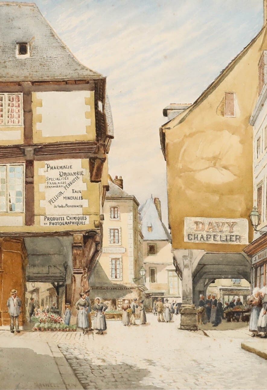 Hamilton Maxwell Rws (1830 1923)   Framed Watercolour, Dinan, 1897 photo furniture