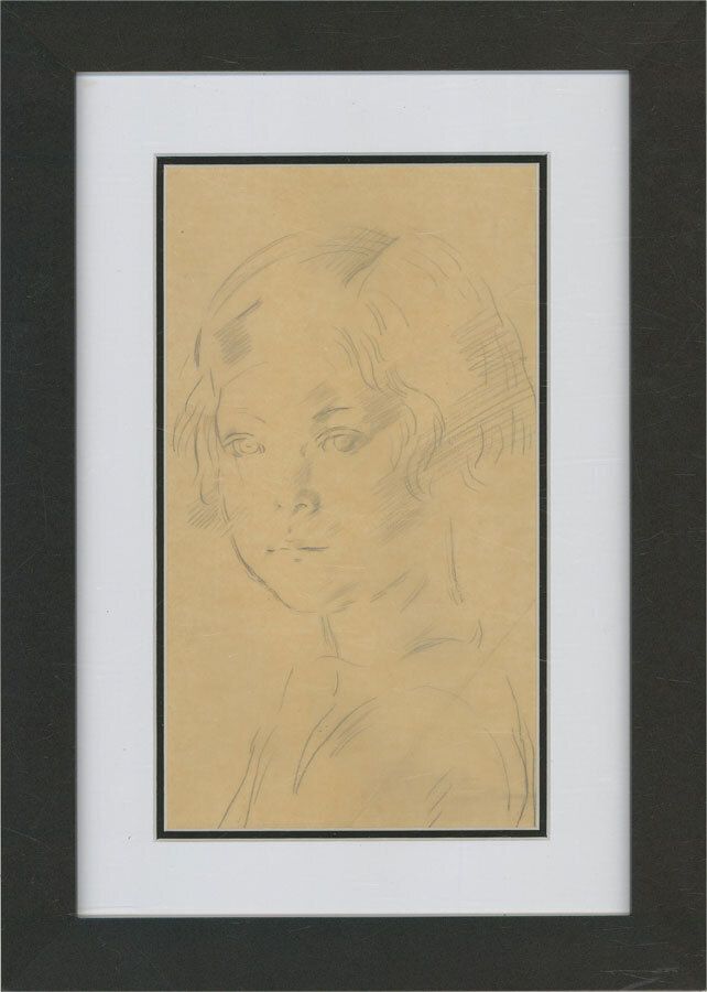 Alfred Kingsley Lawrence Ra (1893 1975)   Graphite Drawing, Young Girl