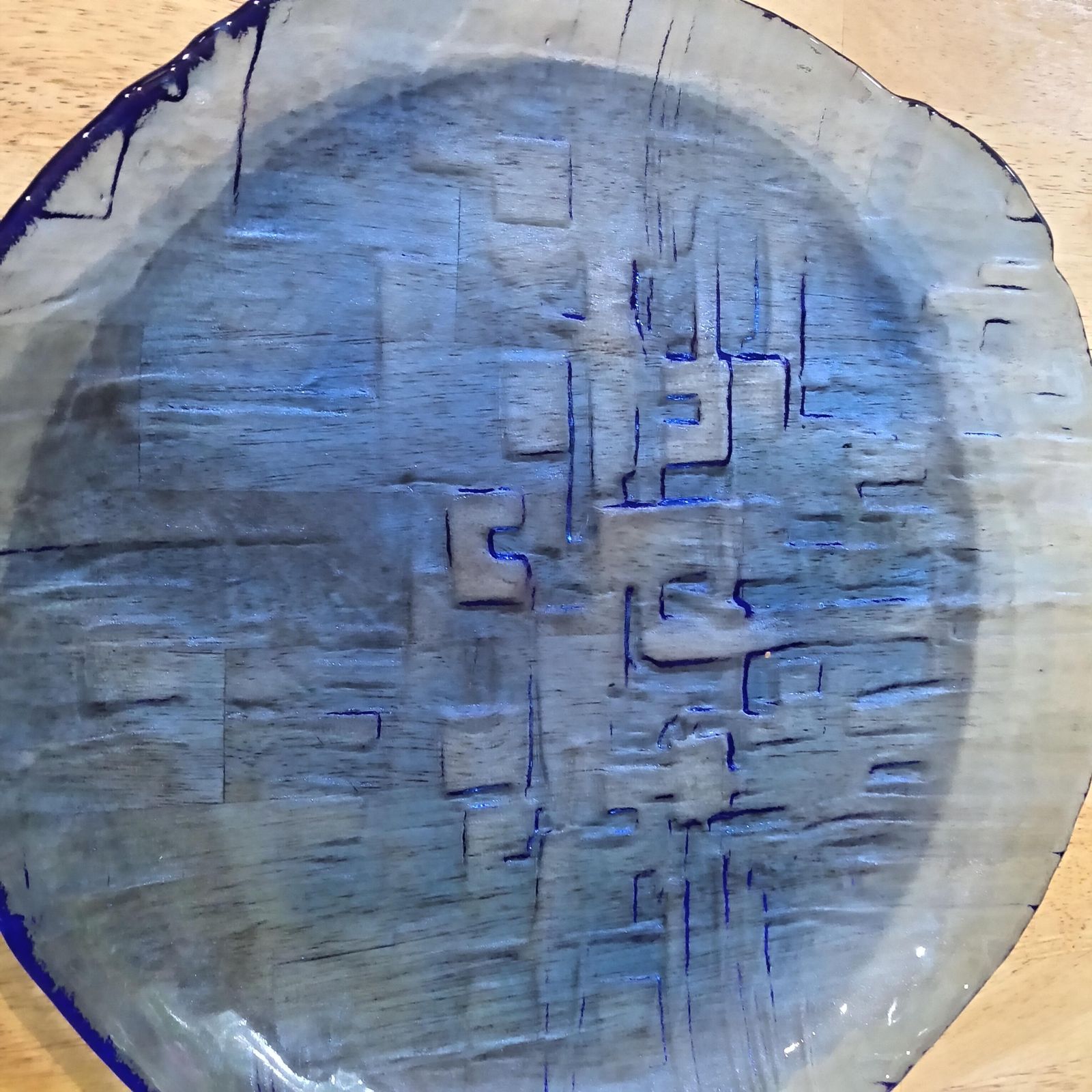 Glass Platter By Vaclav Zajic For Libochovice Sklo 1976 photo Art