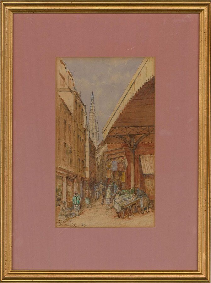 P. Bedecy   Signed 1926 Watercolour, Market Street