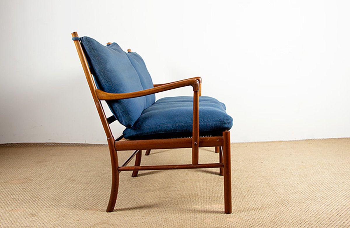3800.0 Canapé danois 2 places en acajou et cannage, modèle PJ 149/2 ou « Colonial Chair », par Ole Wanscher pour Poul Jeppesen. photo