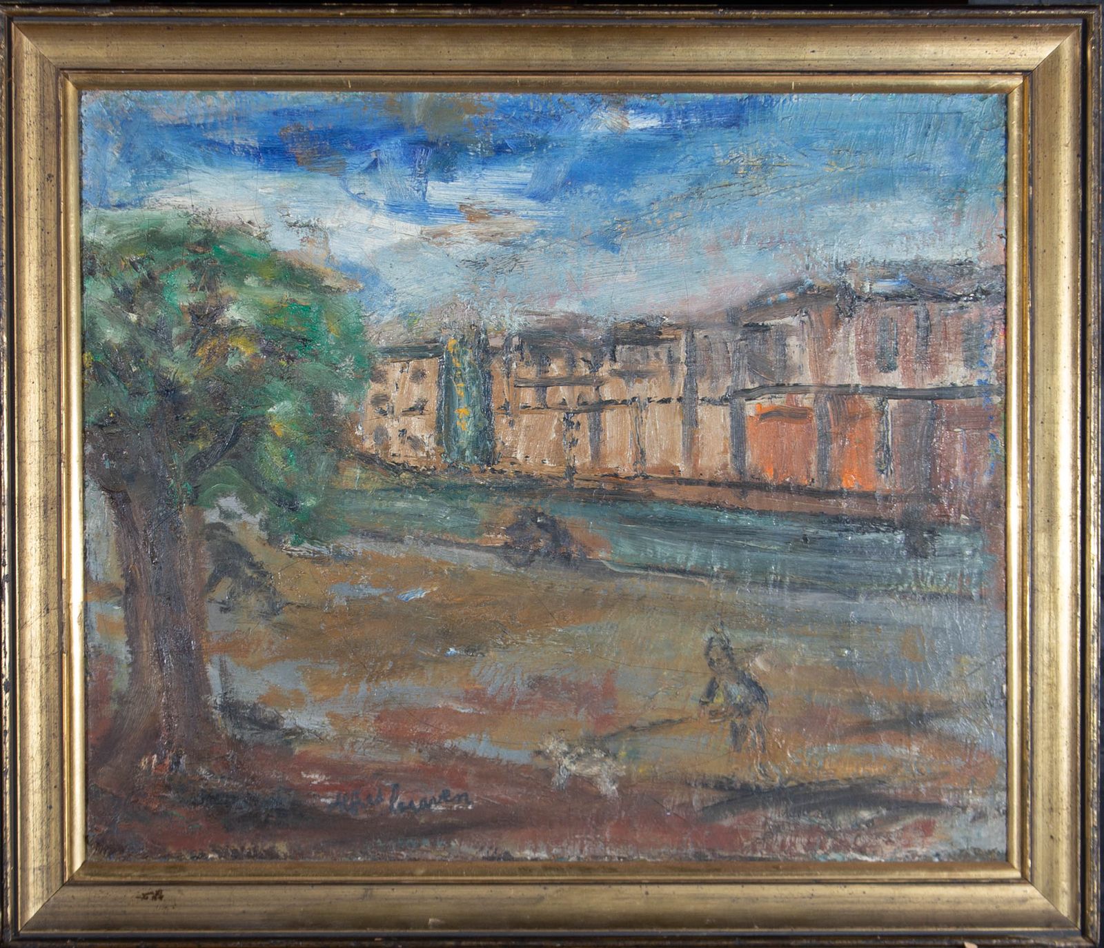 Alfred Graven   Mid 20th Century Oil, Street Scene