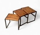 Furniture G Plan Teak Nest Of Tables Mid Century Retro Quadrille Chequered Tops photo