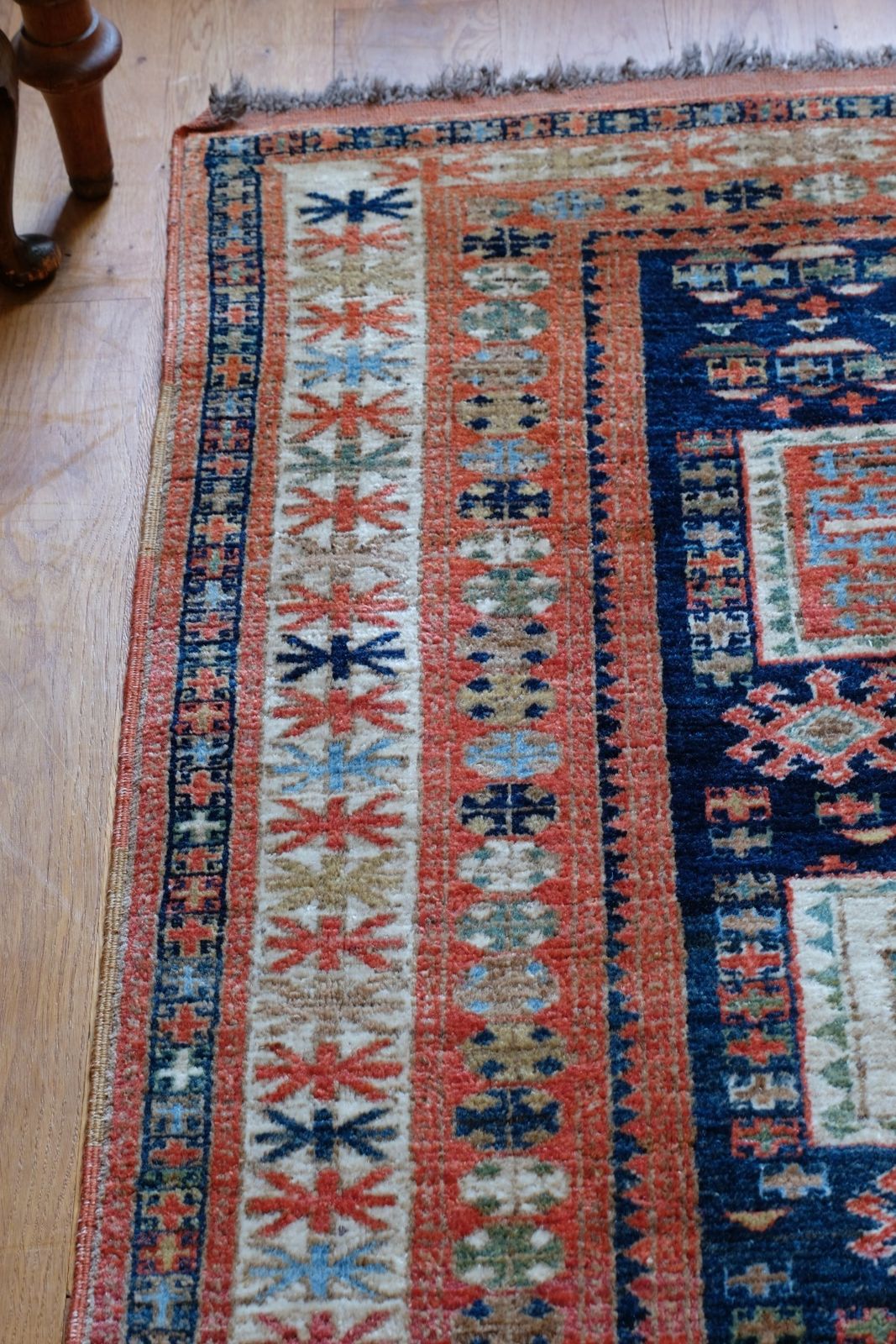 Textiles Caucasus Kazak Wool Rug With Shield Kazak Medallions photo