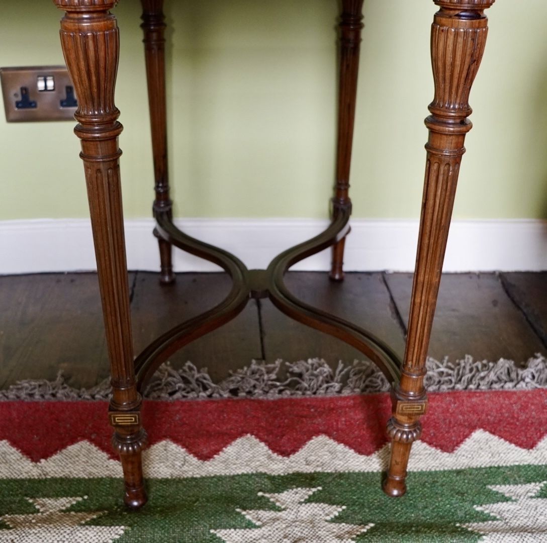 Furniture Victorian Rosewood And Brass Strung Writing Desk By Collinson & Lock Of London photo