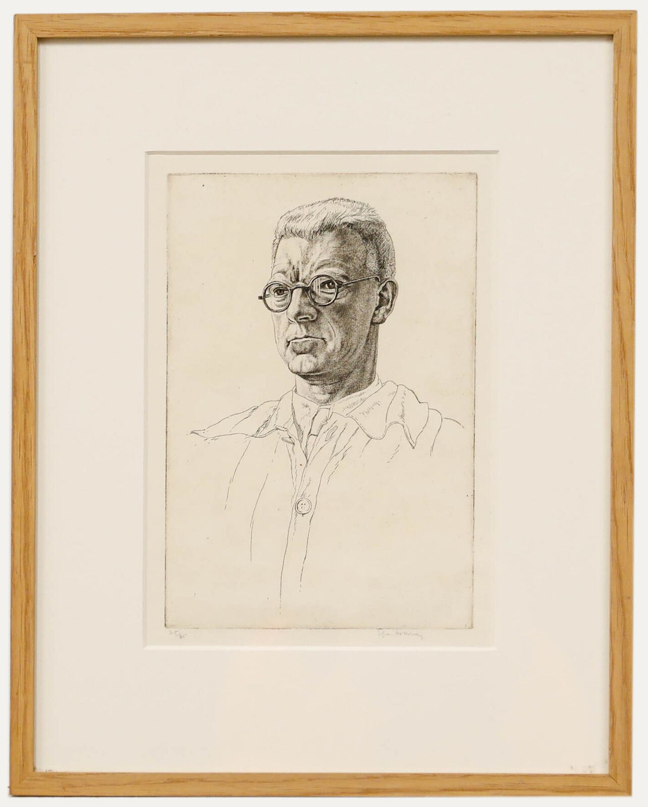 Edgar Holloway (1914 2008)   Framedetching, Portrait Of Alec Buckels (1892 1972)