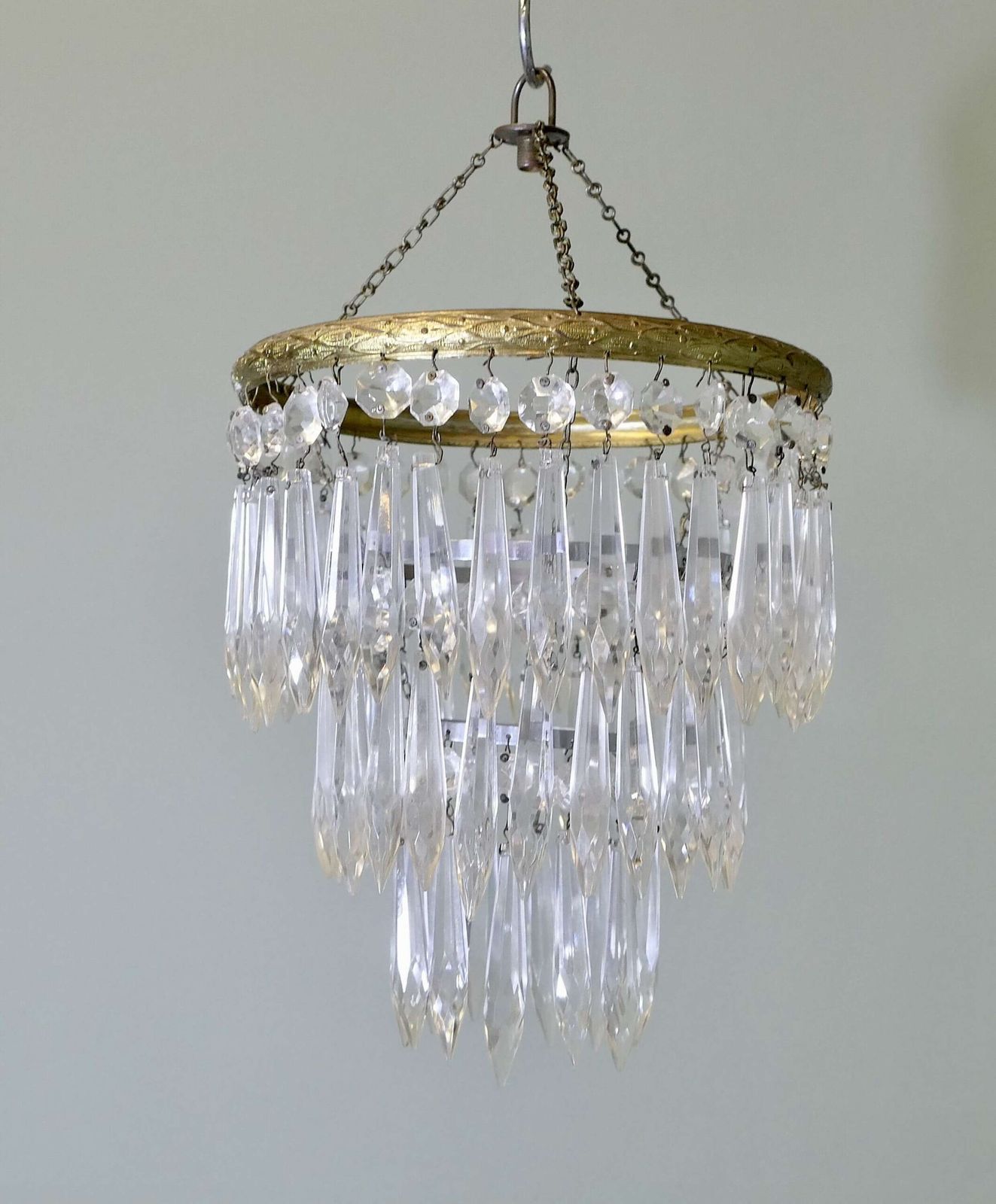 A Lovely Waterfall 3 Tier Crystal Chandelier photo 600.0