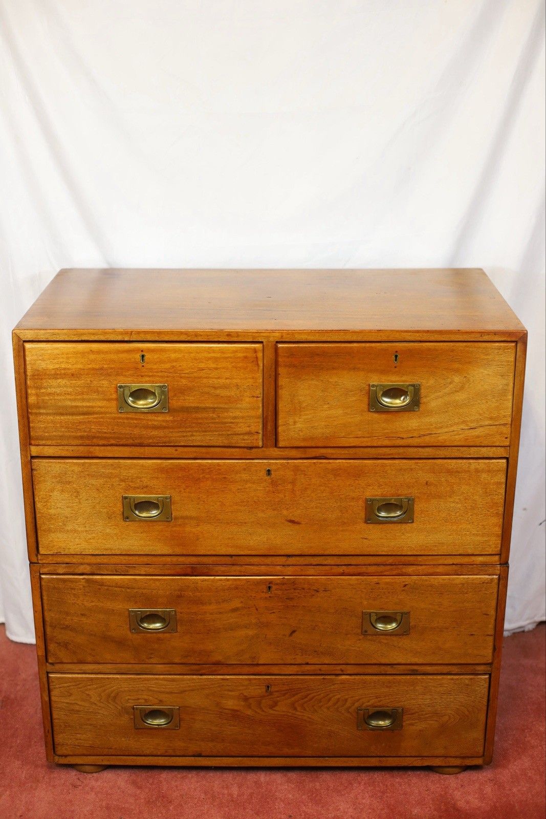 Beautiful Victorian Two Part Campaign Chest Of Drawers photo furniture