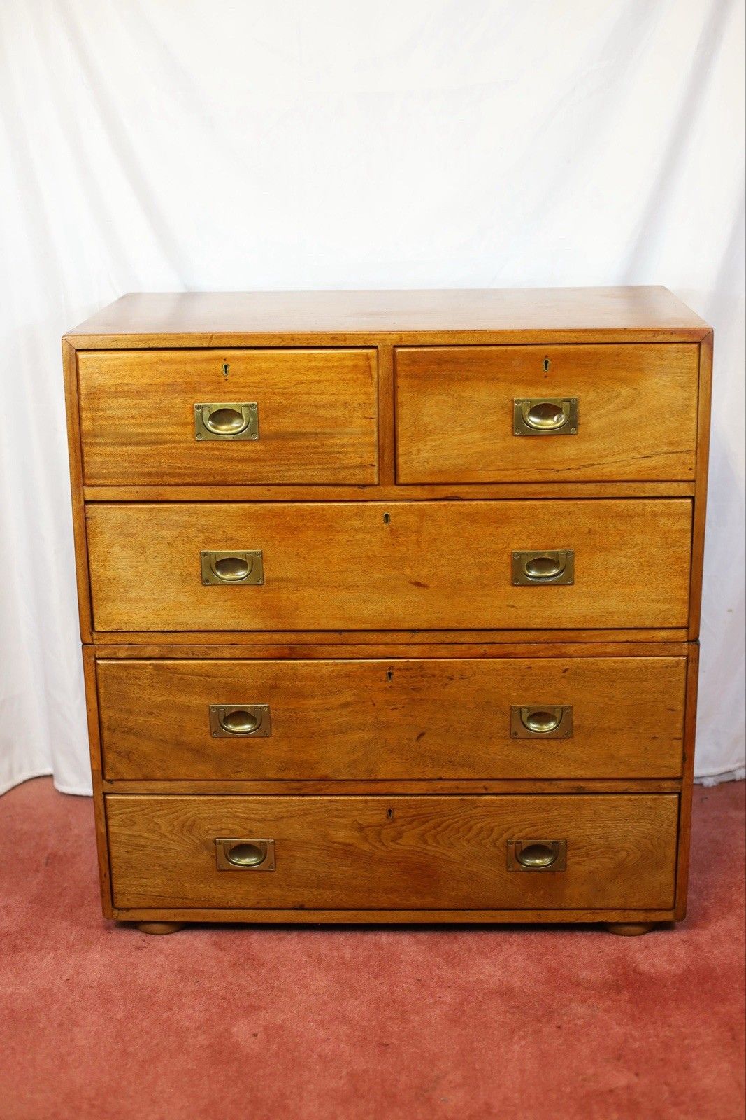 Beautiful Victorian Two Part Campaign Chest Of Drawers photo 1887.0