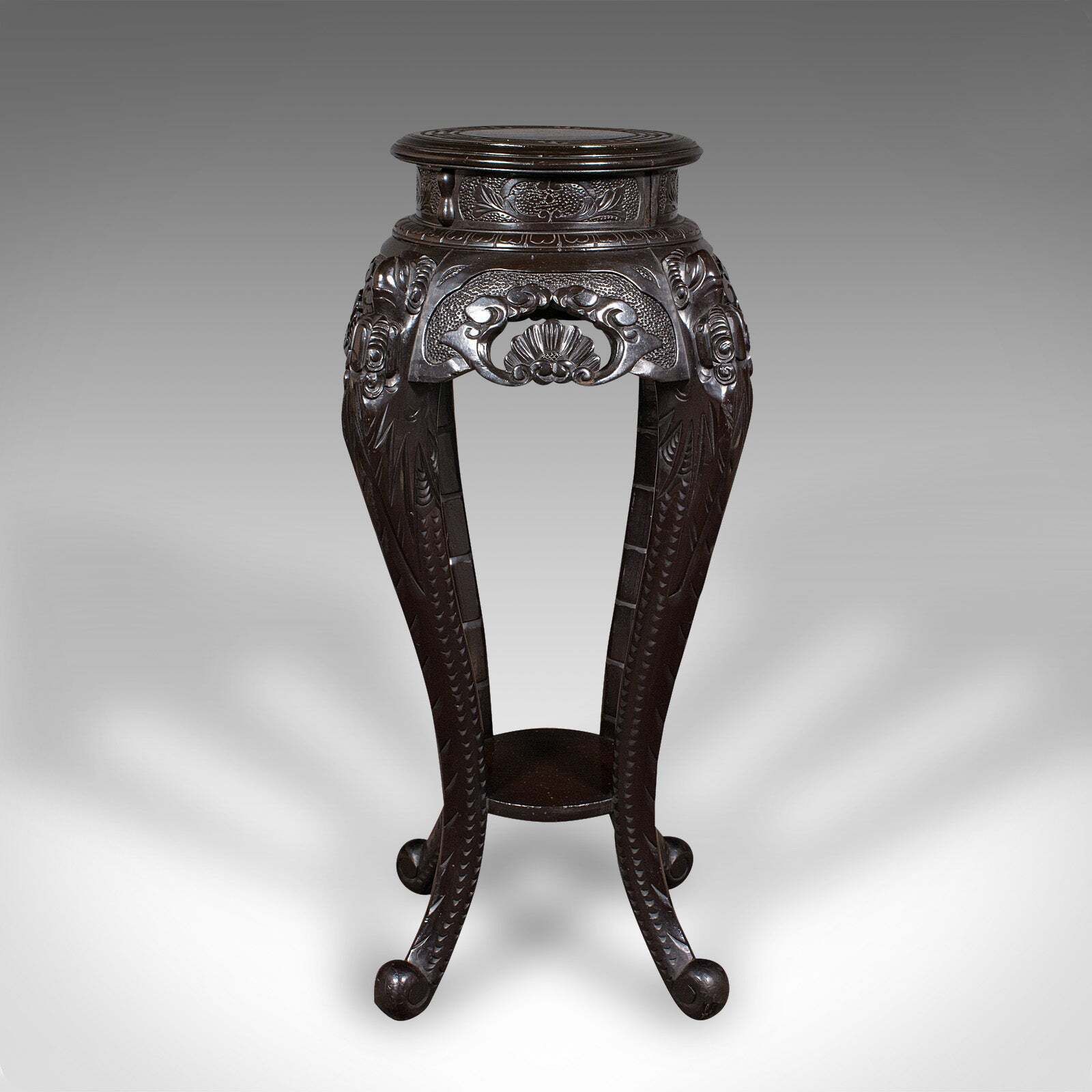 Antique Jardiniere Stand, Japanese, Ebonised, Portico Planter Table, Victorian photo Home Decor