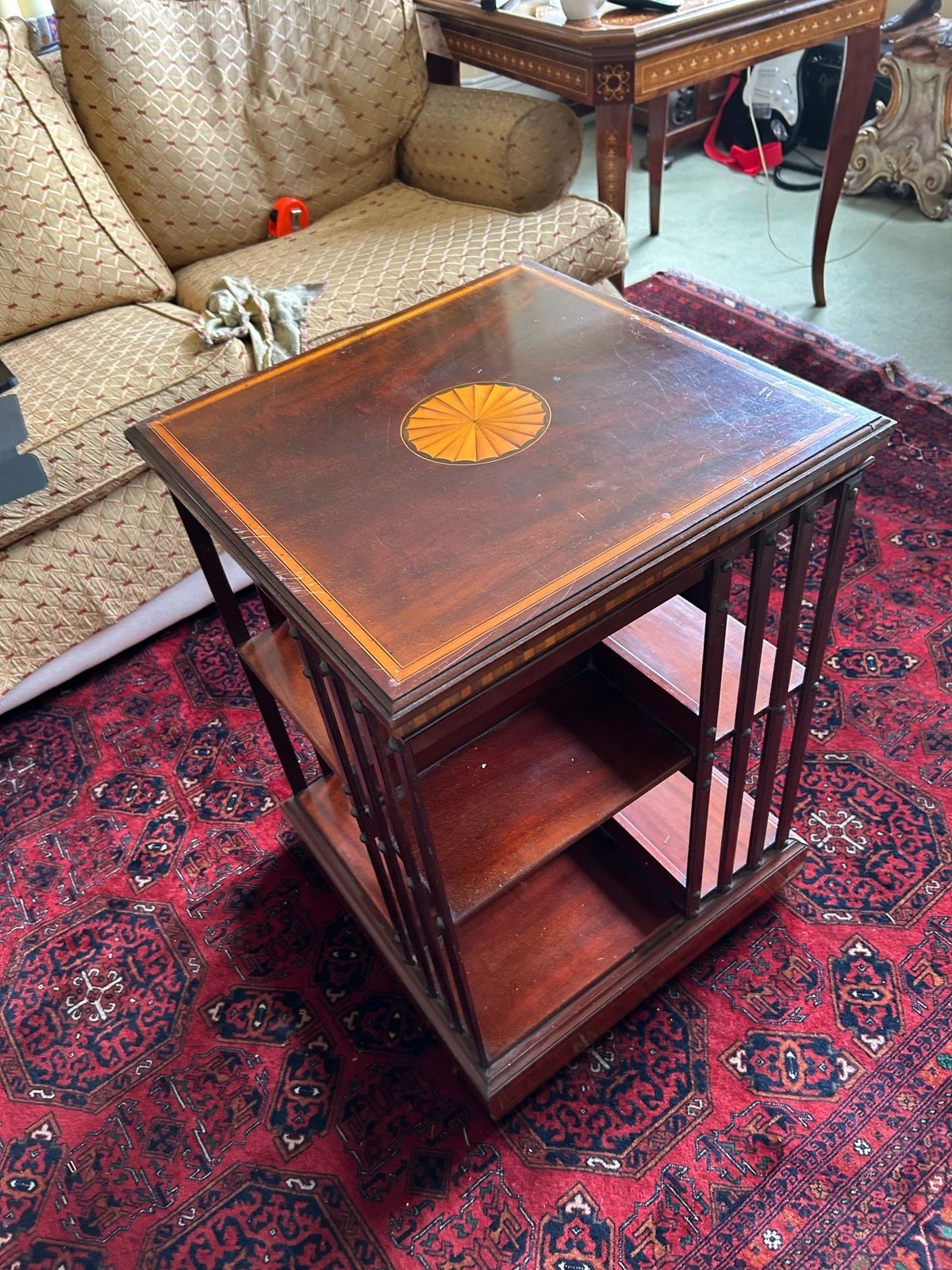 Edwardian Mahogany Revolving Bookcase photo Furniture