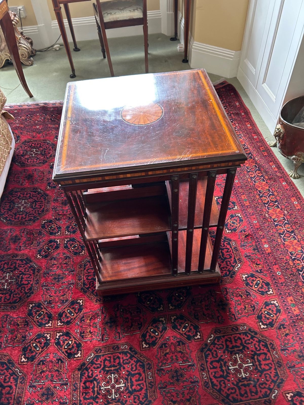 Edwardian Mahogany Revolving Bookcase photo for sale