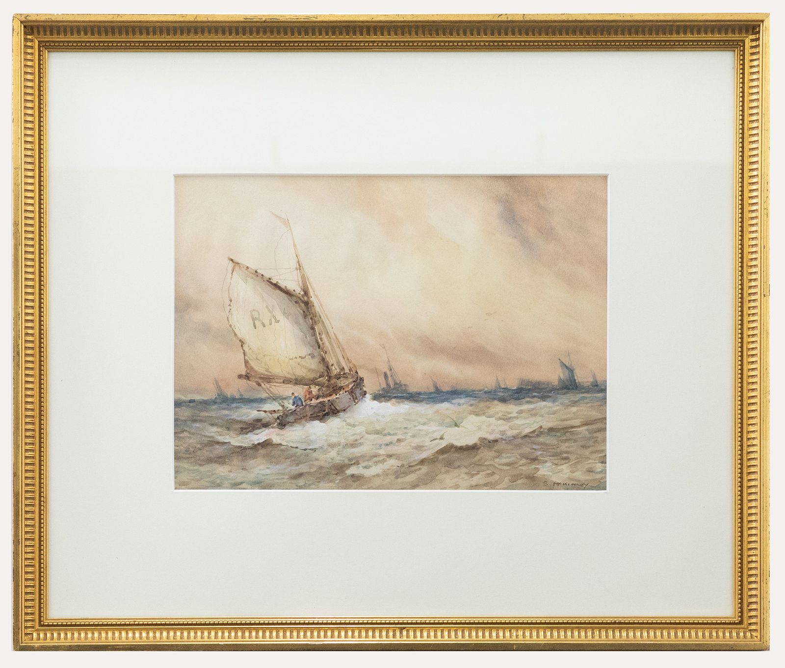S. Mckinley (B.1920)   Framed Mid 20th Century Watercolour, Riding Sea Waves