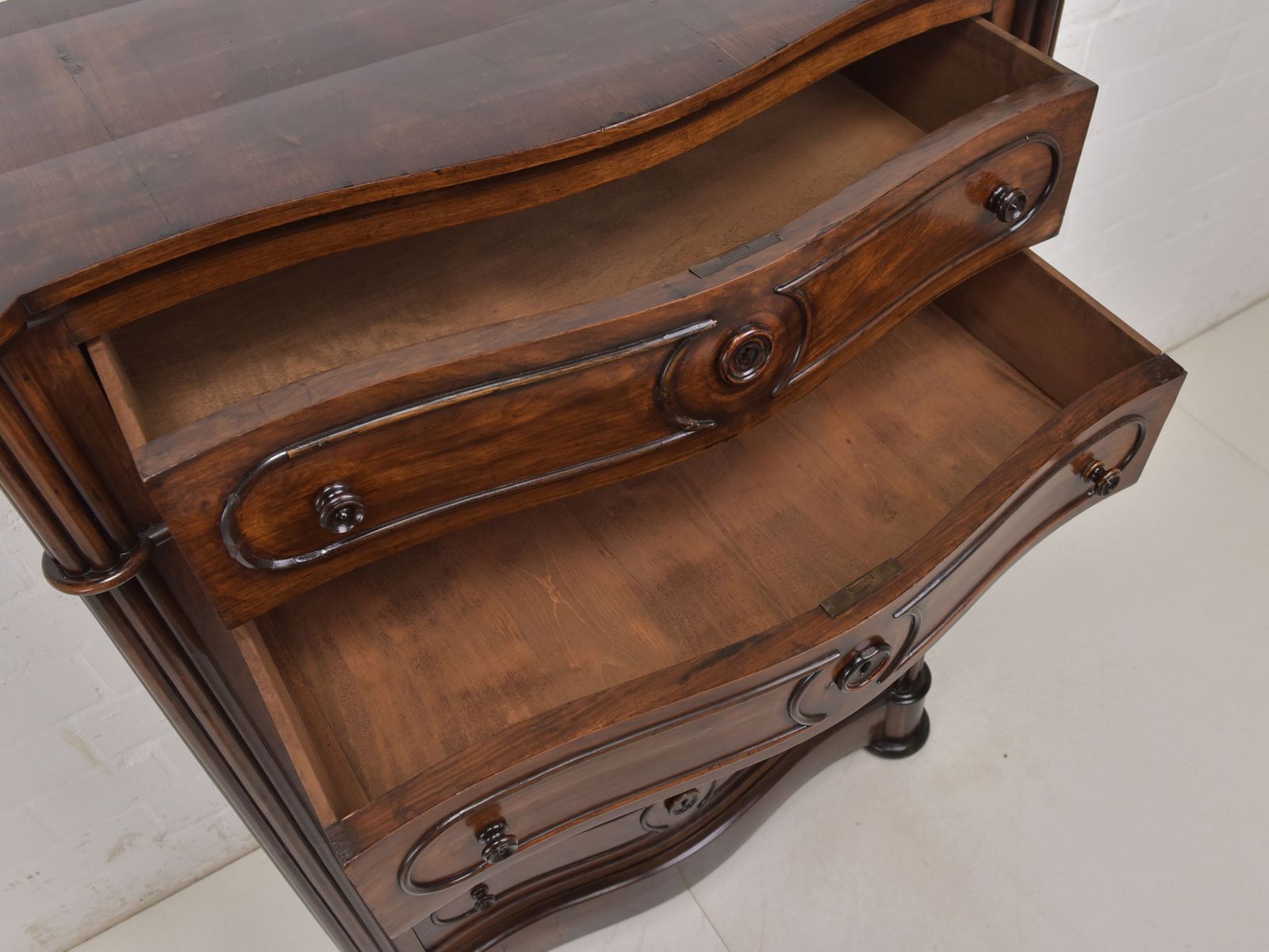 Antique! Chest Of Drawers Restored Walnut Around 1870 Vertiko Tall Chest Of Drawers photo Furniture