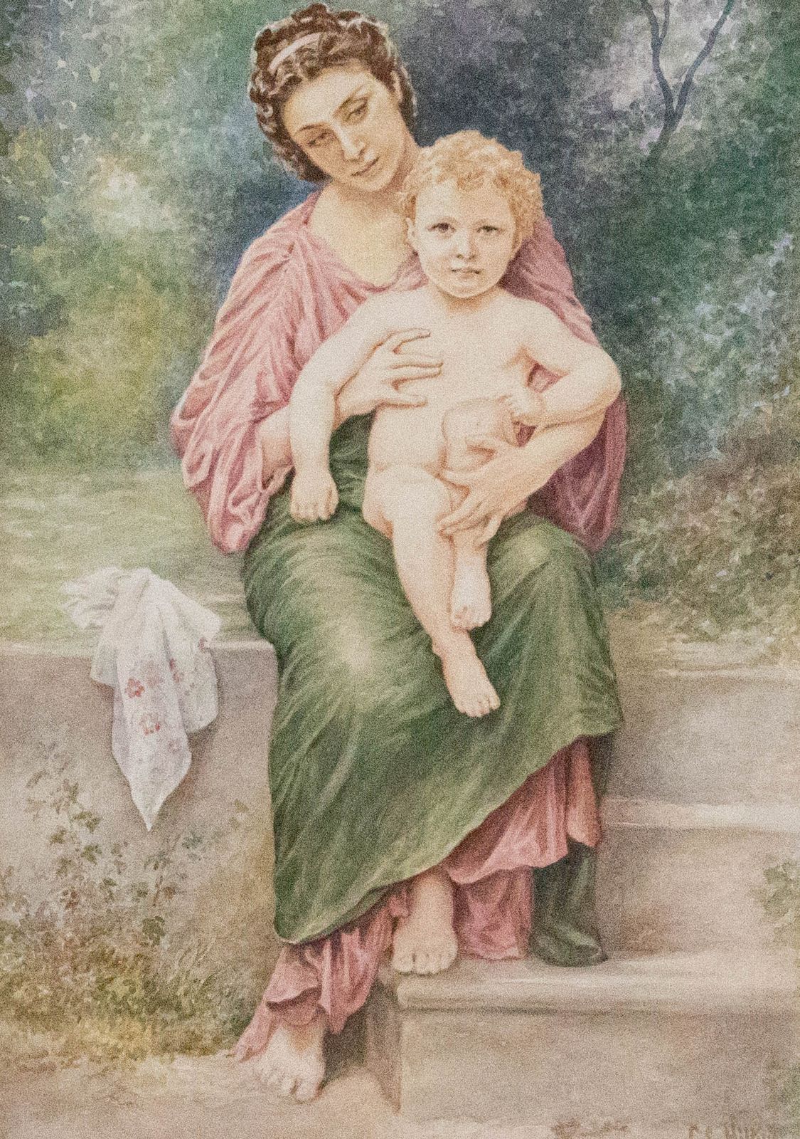 Colin Clough Hilton (1902–1984)  Early 20th Century Watercolour, A Mother's Love photo furniture