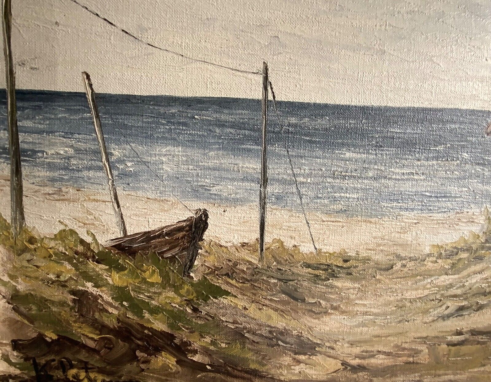 Vintage Oil On Canvas Landscape Signd By K. Peterssen 1960s photo buy