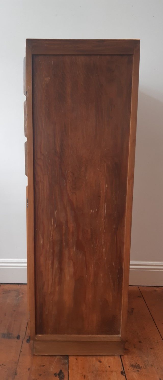 Vintage Teak Solent Furniture Kitchen Cabinet Cupboard Tallboy Chest Of Drawers photo Furniture