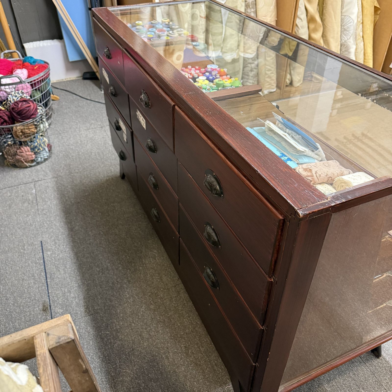 Early 20th. Century British Oak Haberdashery Cabinet Eton School photo vintage