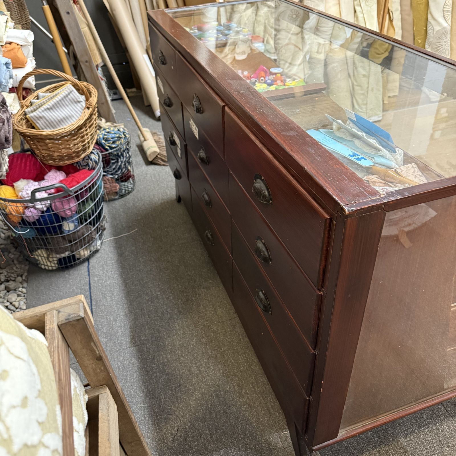 photo furniture Early 20th. Century British Oak Haberdashery Cabinet Eton School